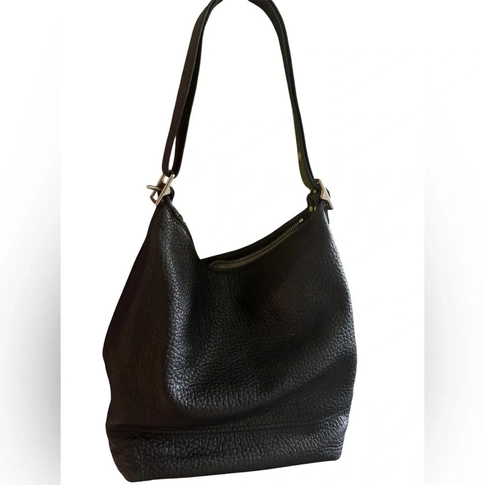 Coach Sara Black Textured Leather Shoulder Bag | Good Used Condition